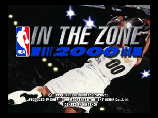 NBA In The Zone 2 title screen for Nintendo 64